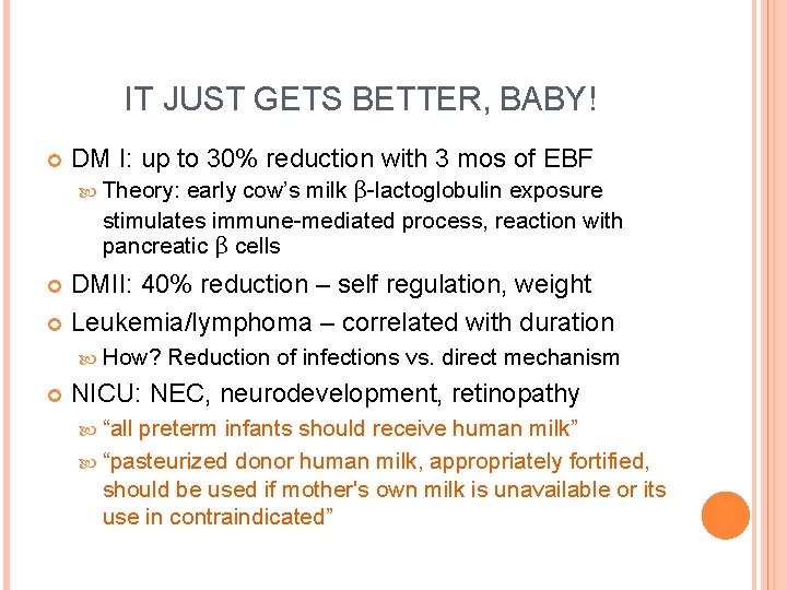 IT JUST GETS BETTER, BABY! DM I: up to 30% reduction with 3 mos