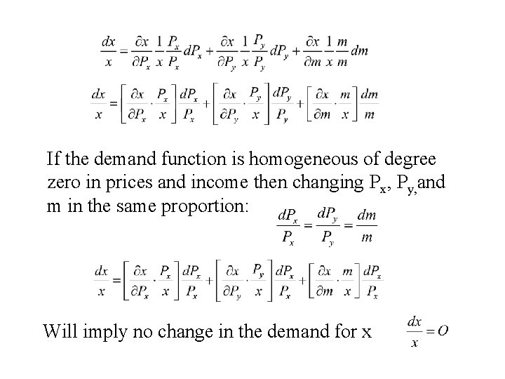 If the demand function is homogeneous of degree zero in prices and income then