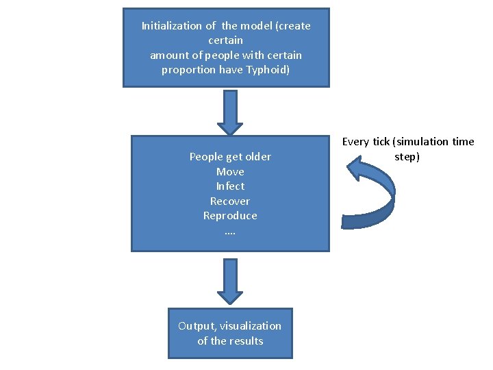 Initialization of the model (create certain amount of people with certain proportion have Typhoid)