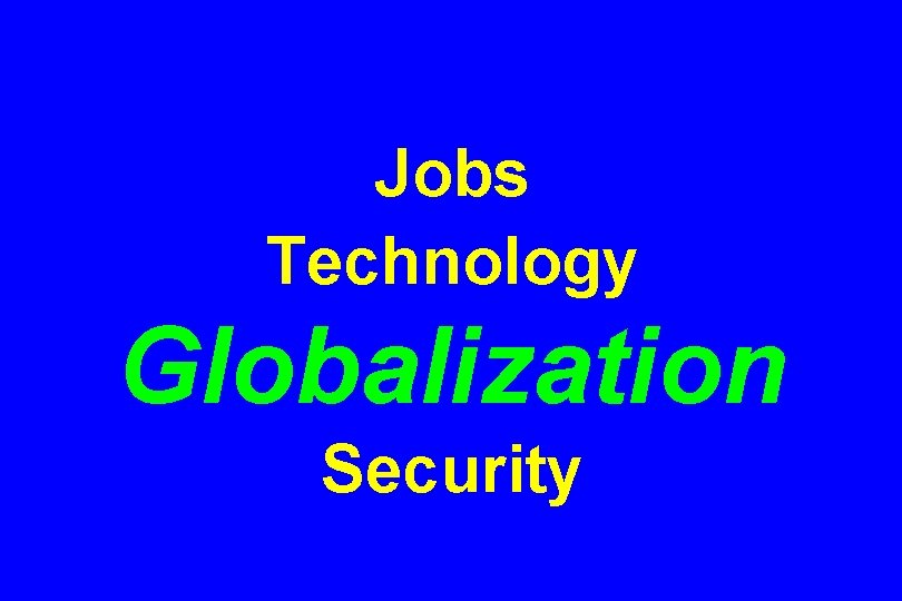 Jobs Technology Globalization Security 