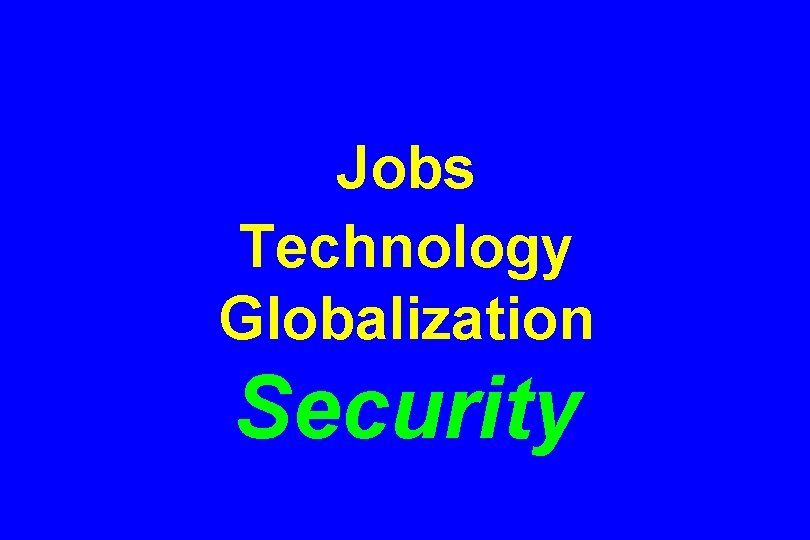 Jobs Technology Globalization Security 