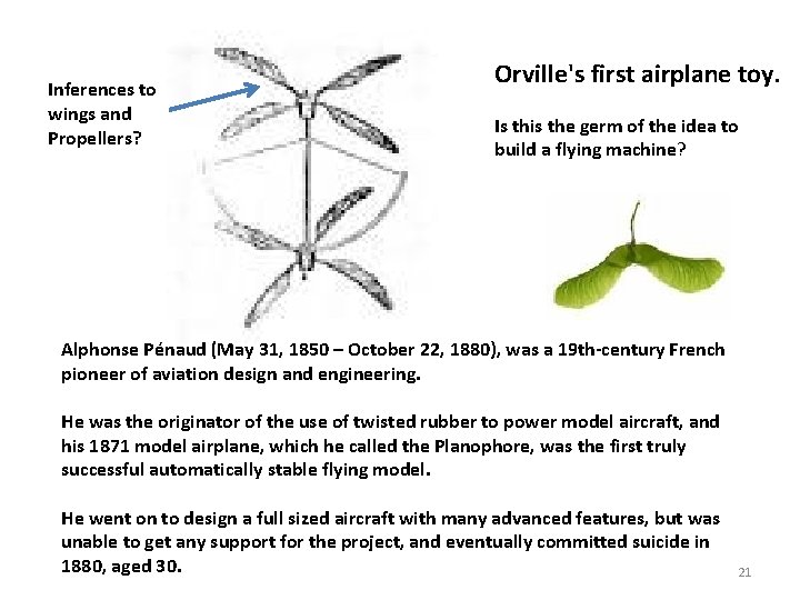 Inferences to wings and Propellers? Orville's first airplane toy. Is this the germ of