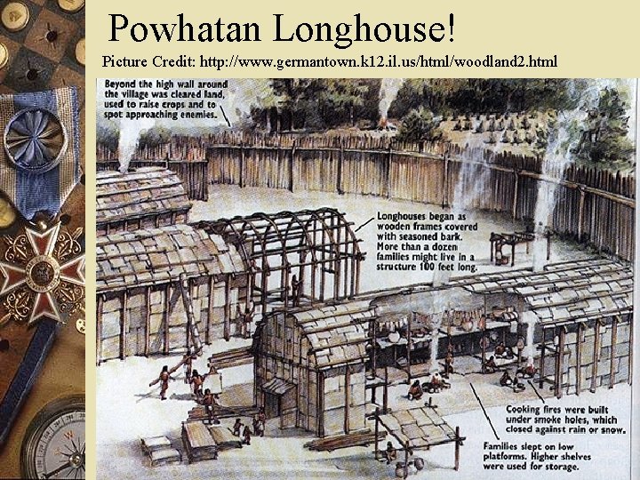 Powhatan Longhouse! Picture Credit: http: //www. germantown. k 12. il. us/html/woodland 2. html 
