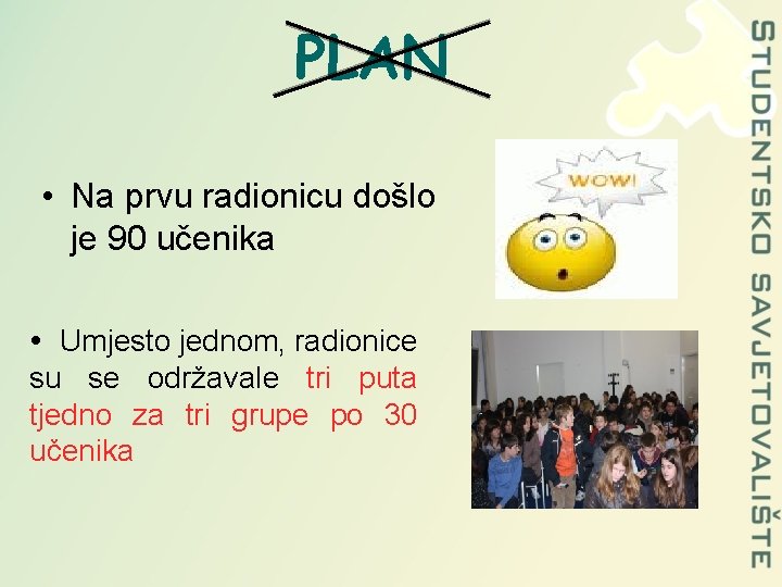 PLAN • Na prvu radionicu došlo je 90 učenika Umjesto jednom, radionice su se