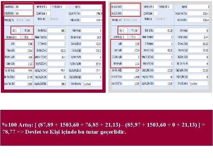 %100 Artış: [ (87, 89 + 1503, 60 + 76, 85 + 21, 13)