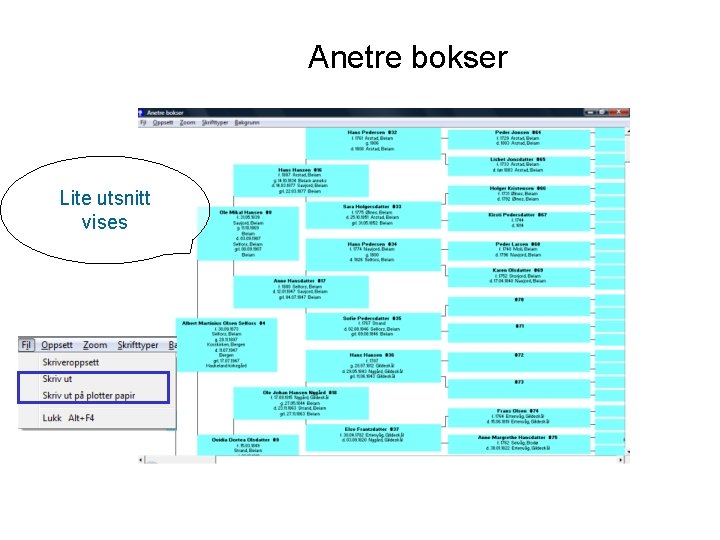 Anetre bokser Lite utsnitt vises 