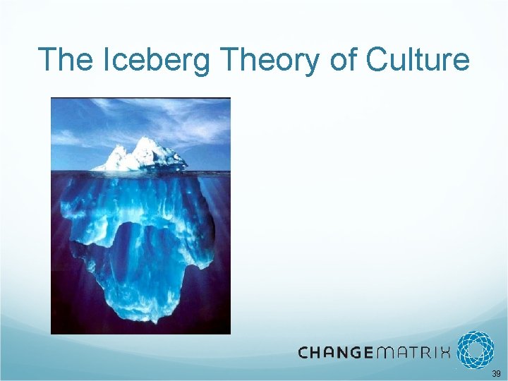 The Iceberg Theory of Culture 39 