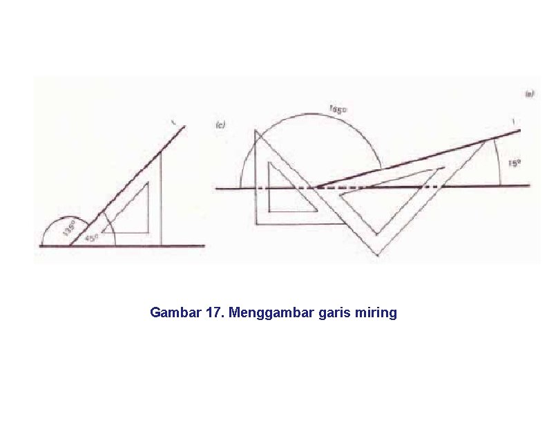 Gambar 17. Menggambar garis miring 