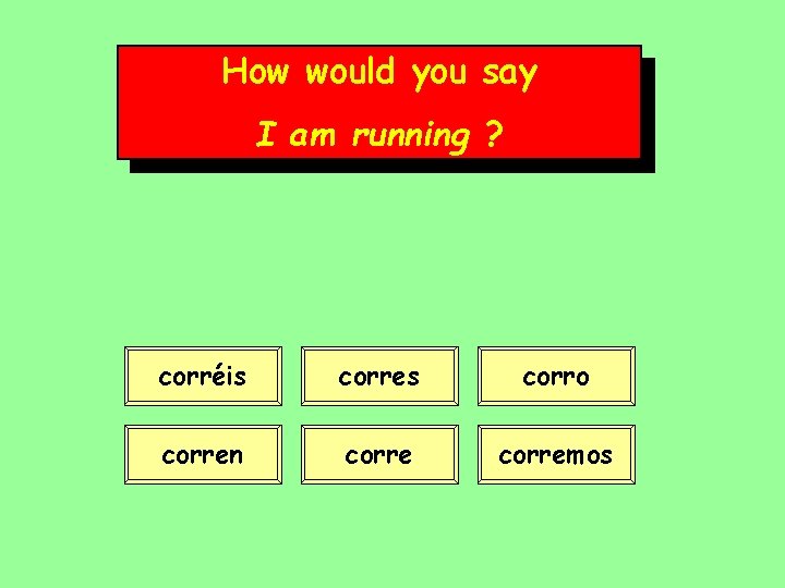 How would you say I am running ? corréis corres corro corren corremos 