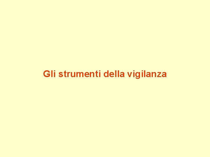 Gli strumenti della vigilanza 