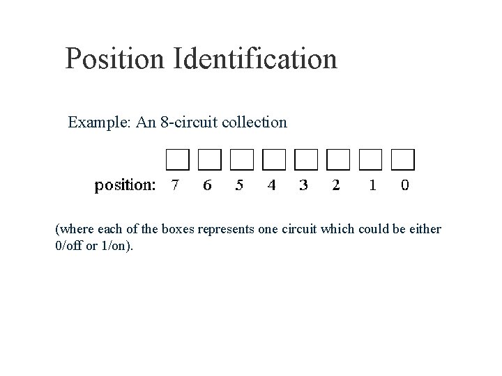 Position Identification Example: An 8 -circuit collection (where each of the boxes represents one