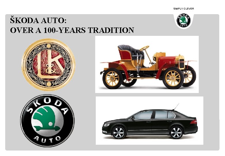SIMPLY CLEVER ŠKODA AUTO: OVER A 100 -YEARS TRADITION 