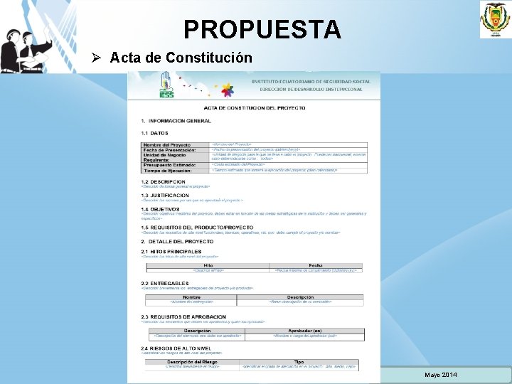 PROPUESTA Ø Acta de Constitución Mayo 2014 