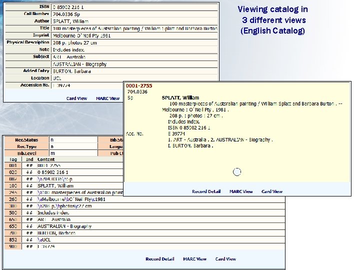 Viewing catalog in 3 different views (English Catalog) 19 