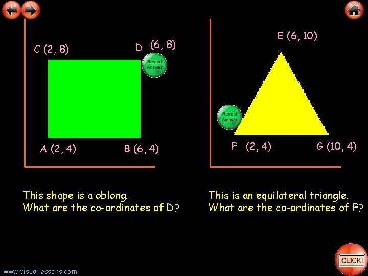 C (2, 8) A (2, 4) D (6, 8) B (6, 4) This shape
