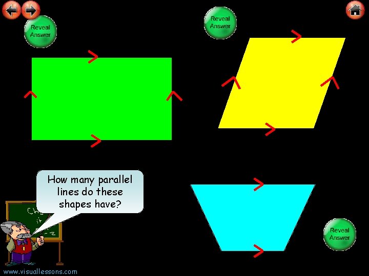 How many parallel lines do these shapes have? www. visuallessons. com 