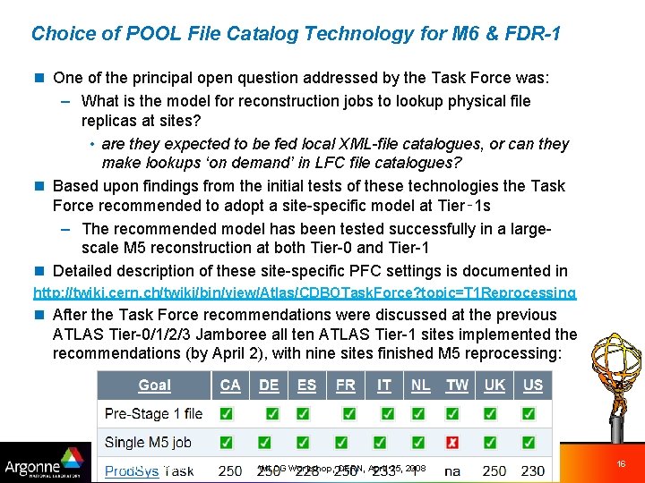 Choice of POOL File Catalog Technology for M 6 & FDR-1 n One of