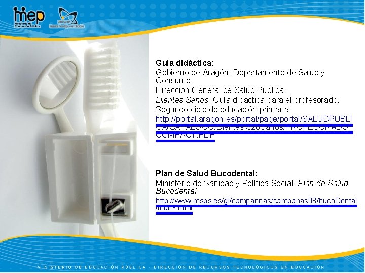 Guía didáctica: Gobierno de Aragón. Departamento de Salud y Consumo. Dirección General de Salud