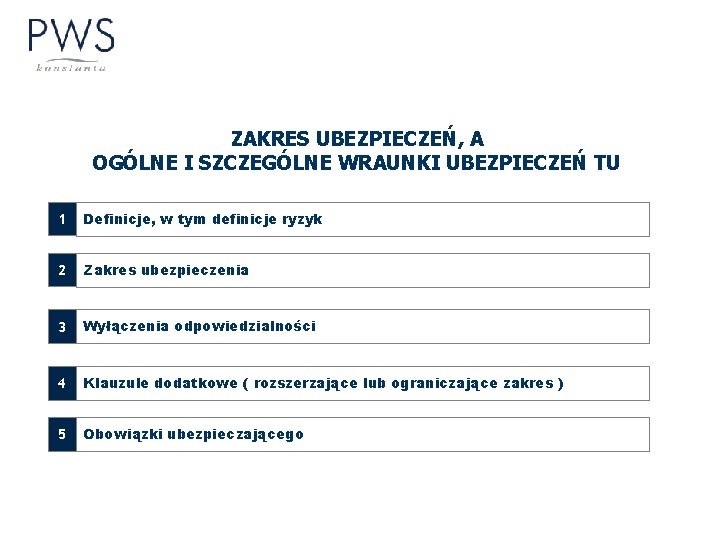 ZAKRES UBEZPIECZEŃ, A OGÓLNE I SZCZEGÓLNE WRAUNKI UBEZPIECZEŃ TU 1 Definicje, w tym definicje