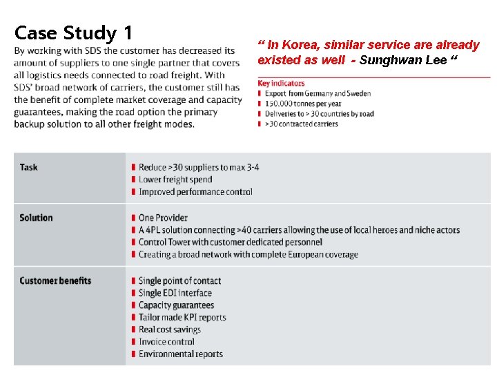 Case Study 1 “ In Korea, similar service are already existed as well -
