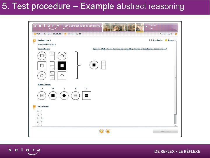 5. Test procedure – Example abstract reasoning 