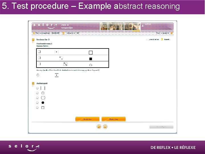 5. Test procedure – Example abstract reasoning 