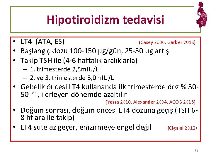 Hipotiroidizm tedavisi • LT 4 (ATA, ES) (Casey 2006, Garber 2013) • Başlangıç dozu