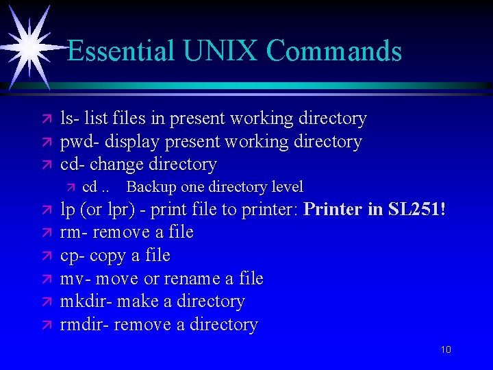 Essential UNIX Commands ä ä ä ls- list files in present working directory pwd-