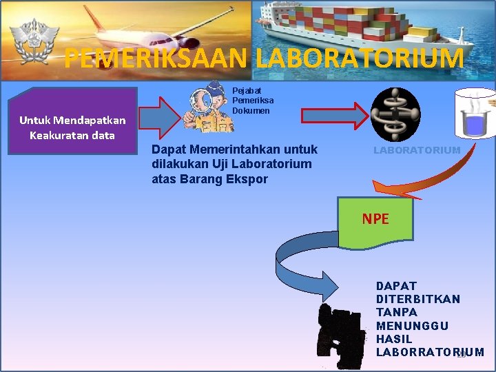 PEMERIKSAAN LABORATORIUM Untuk Mendapatkan Keakuratan data Pejabat Pemeriksa Dokumen Dapat Memerintahkan untuk dilakukan Uji