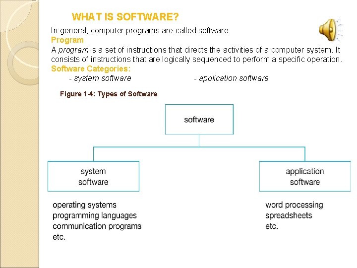 WHAT IS SOFTWARE? In general, computer programs are called software. Program A program is