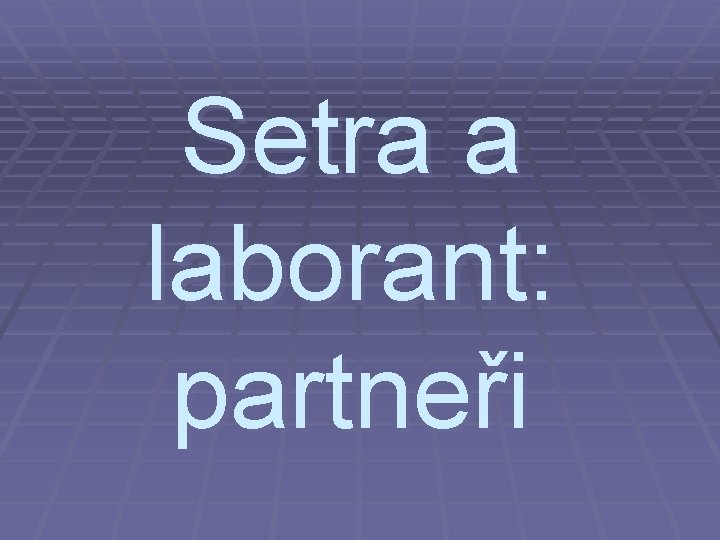 Setra a laborant: partneři 