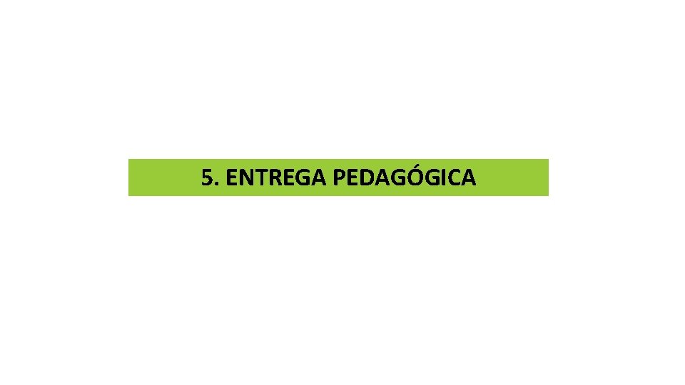 5. ENTREGA PEDAGÓGICA 