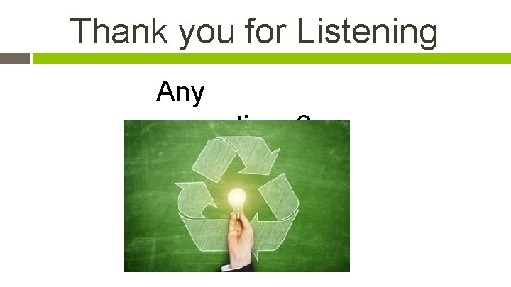 Thank you for Listening Any questions? 