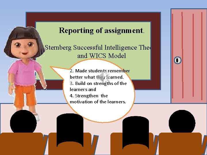 Reporting of assignment. Sternberg Successful Intelligence Theory and WICS Model 2. Made students remember