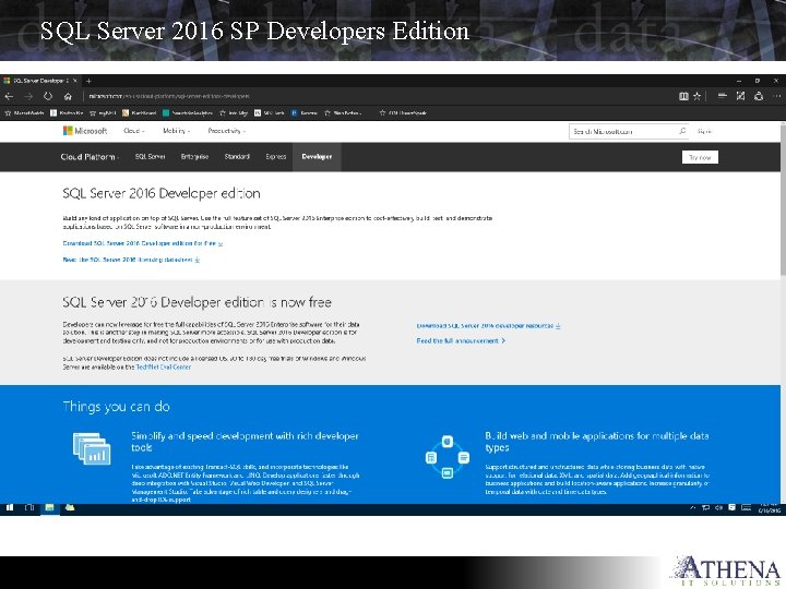 SQL Server 2016 SP Developers Edition 