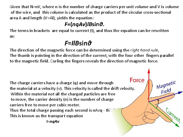 Given that N=n. V, where n is the number of charge carriers per unit