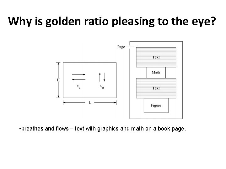 Why is golden ratio pleasing to the eye? • breathes and flows – text