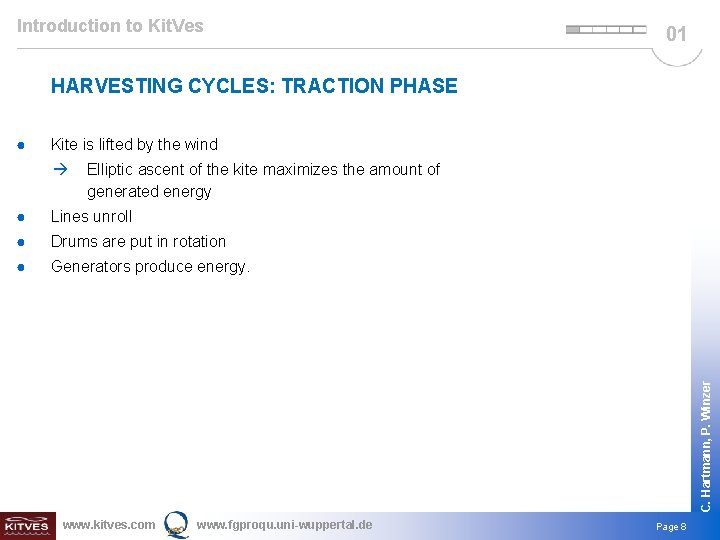 Introduction to Kit. Ves 01 HARVESTING CYCLES: TRACTION PHASE ● Kite is lifted by