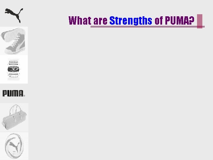 What are Strengths of PUMA? 