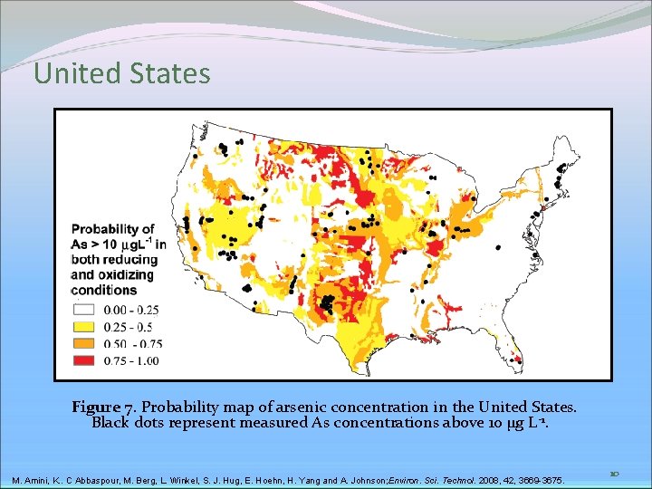 United States Figure 7. Probability map of arsenic concentration in the United States. Black
