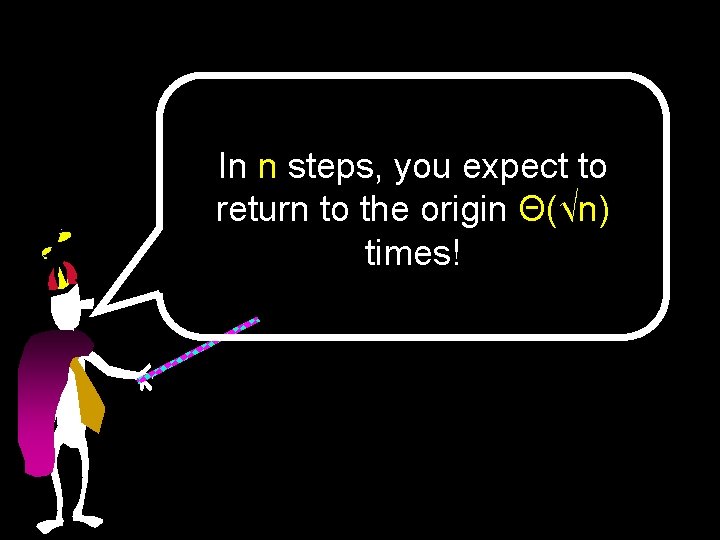 In n steps, you expect to return to the origin Θ(√n) times! 