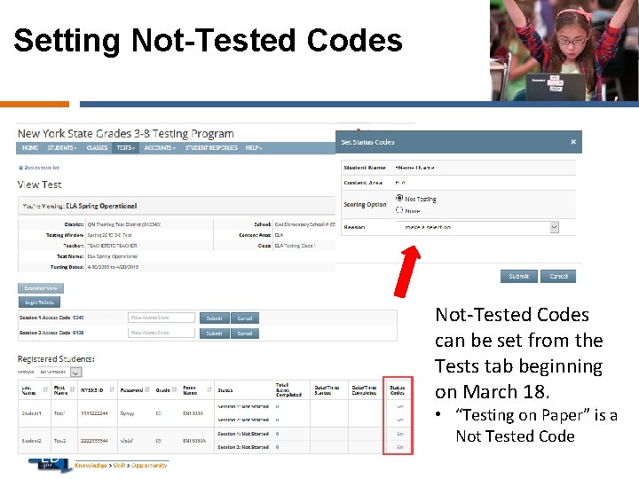 Setting Not-Tested Codes page Not-Tested Codes can be set from the Tests tab beginning