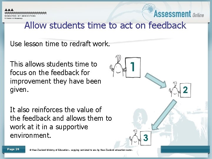 Allow students time to act on feedback Use lesson time to redraft work. This