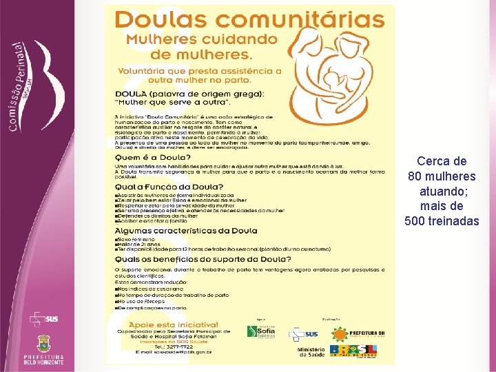Cerca de 80 mulheres atuando; mais de 500 treinadas 