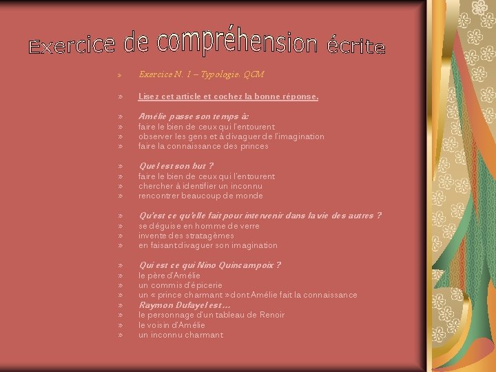 » Exercice N. 1 – Typologie: QCM » Lisez cet article et cochez la