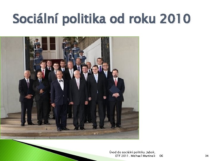 Sociální politika od roku 2010 Úvod do sociální politiky. Jabok, ETF 2011. Michael Martinek