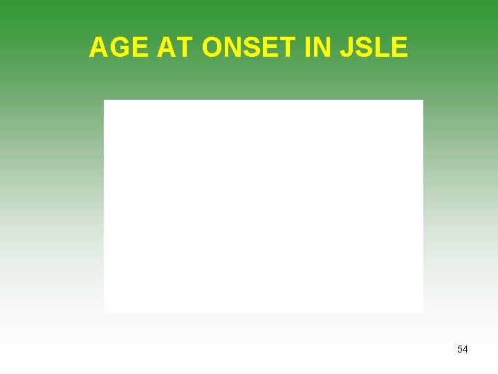 AGE AT ONSET IN JSLE 54 