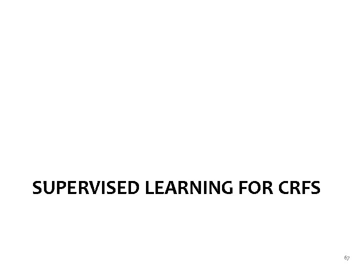 SUPERVISED LEARNING FOR CRFS 67 