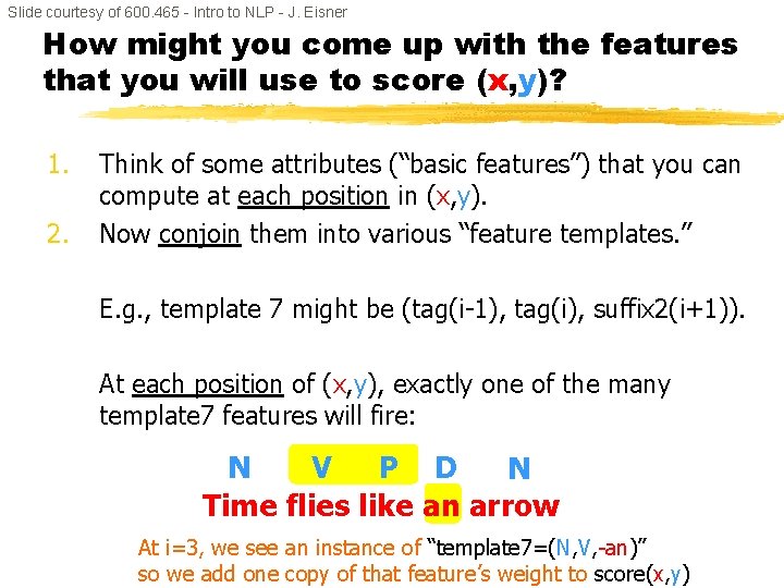 Slide courtesy of 600. 465 - Intro to NLP - J. Eisner How might