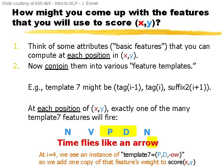 Slide courtesy of 600. 465 - Intro to NLP - J. Eisner How might